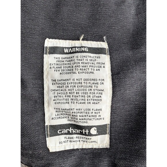 Carhartt FR Jacket Mens Size 3XL Black 101621 Hooded Workwear Quilt Lined - Picture 13 of 15